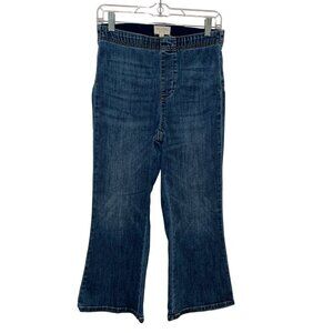 Pilcro Anthropologie High Rise  Womens Denim Crop Flare Jeans Size S mallBlue